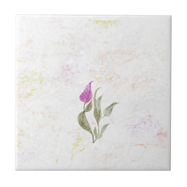 Abstracto de azulejos de cerámica pétalo rosa (Frente)