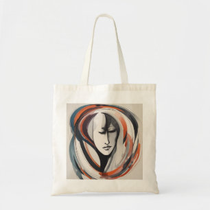 Abstracto de la bolsa azul de la boca de una mujer