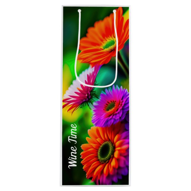 Abstracto de la bolsa de vino floral (Anverso)