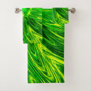 Abstracto de la toalla Líneas Flor verde