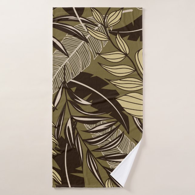 Abstracto de patrones tropicales sin soldadura con (Toalla de baño)