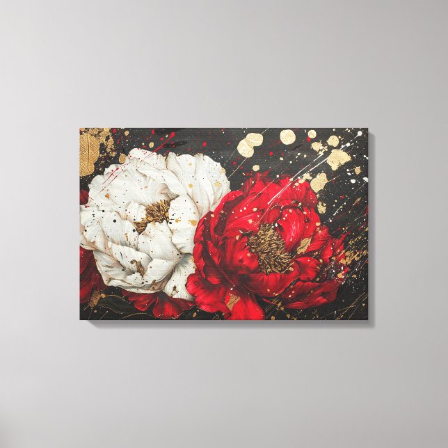 Abstracto del arte acuarela con animales y flores (Anverso)