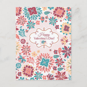 Abstracto El día de San Valentín Tarjeta Floral