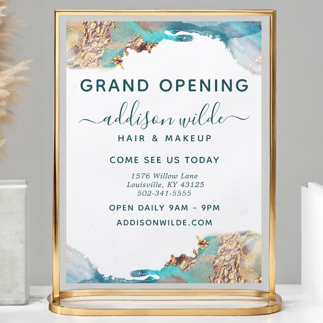 Abstracto Flyer de Blue & Gold Watercolor Business (Subido por el creador)