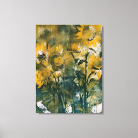 Abstracto girasoles arte fino, tés, oro