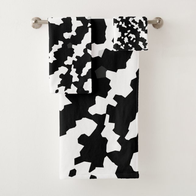 Abstracto irregular camo negro y blanco (In situ)