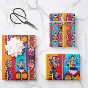 *ABSTRACTO LADIES GIFT WRAP: 3 HOJAS INCLUIDAS
