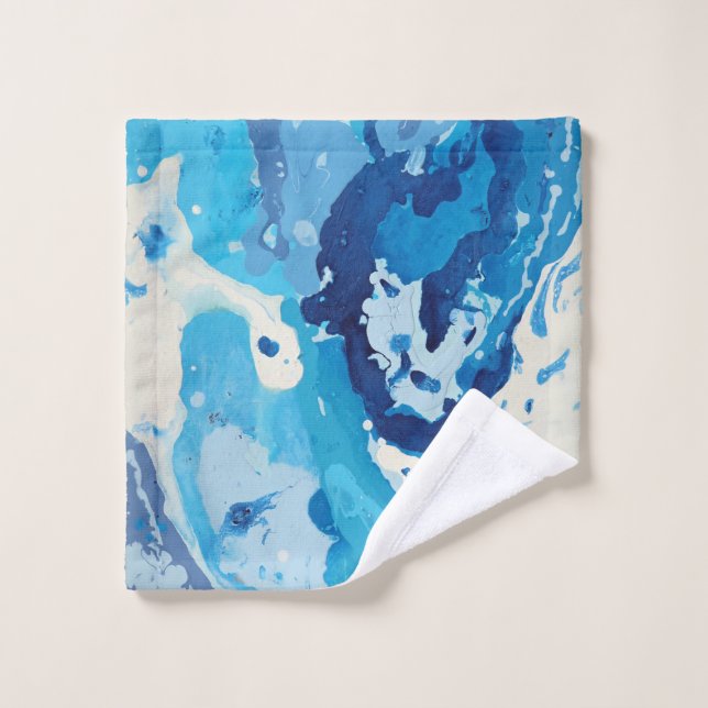 abstracto moderno con tonos pastel de océano azul (Toallita)