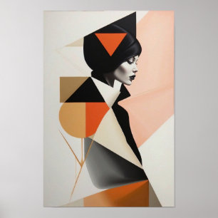 Abstracto Mujer Geométrica - Arte Moderno Minimali