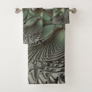 Abstracto Olive Sage Green Grey Fractal Art Fantas