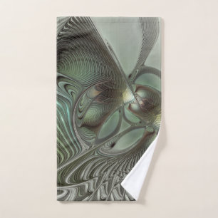 Abstracto Olive Sage Green Grey Fractal Art Fantas