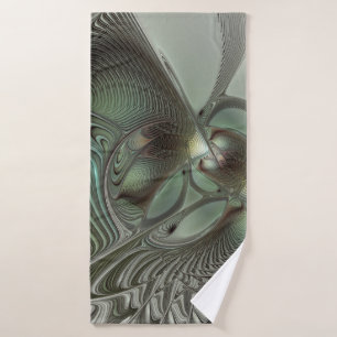Abstracto Olive Sage Green Grey Fractal Art Fantas