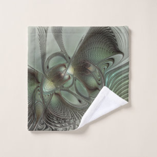 Abstracto Olive Sage Green Grey Fractal Art Fantas
