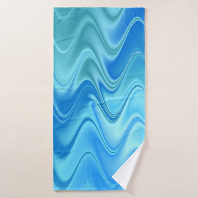 Abstracto Ondulado Azul (Toalla de baño)
