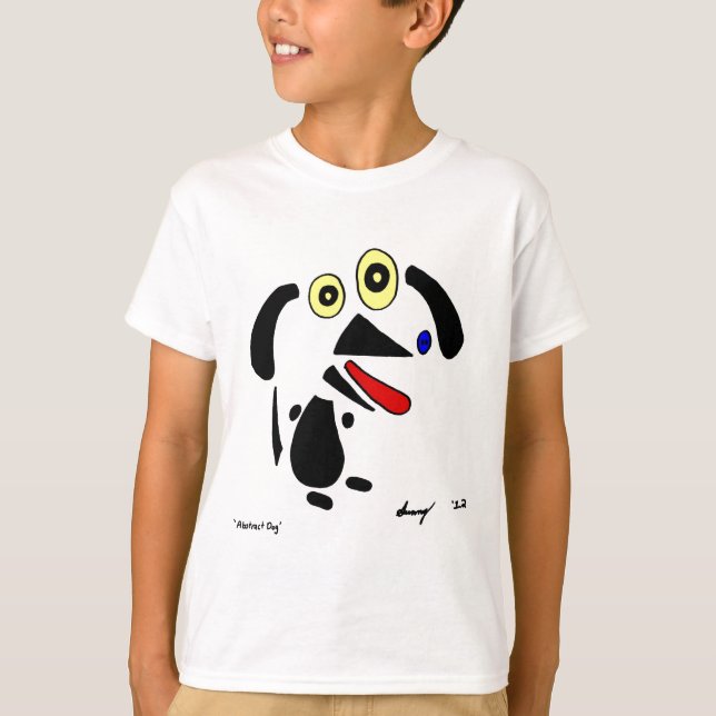 Abstracto Perro niños camiseta básica (Anverso)
