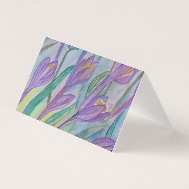 Abstracto Tarjeta plegada de Crocus Spring (Anverso)