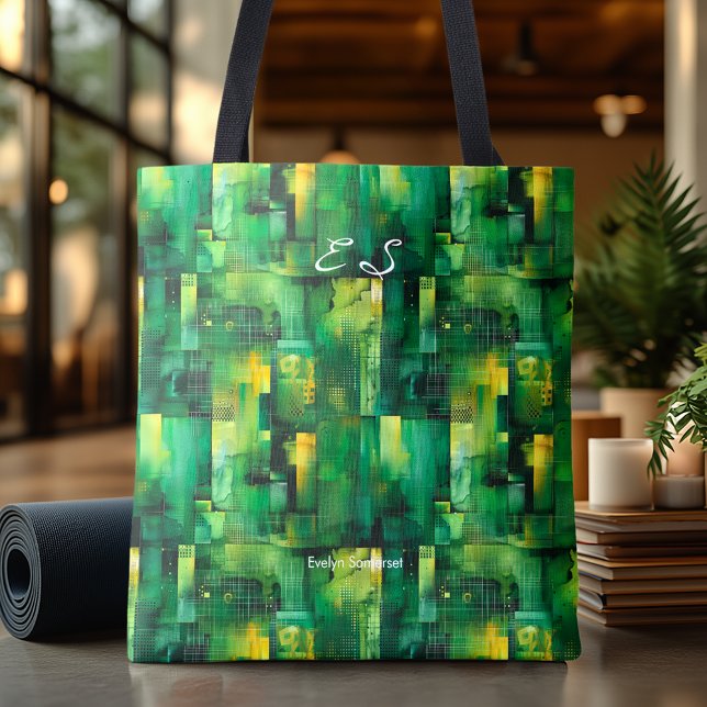 Abstracto verde monocromático Personalizado Bolsa  (Subido por el creador)