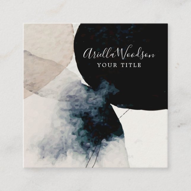 Abstrato Crema De Acuarela Y Tarjeta De Negra (Anverso)