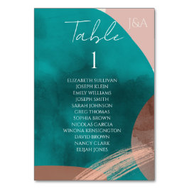 ABSTRAW WATERCOLOR Tarjeta de número de tabla