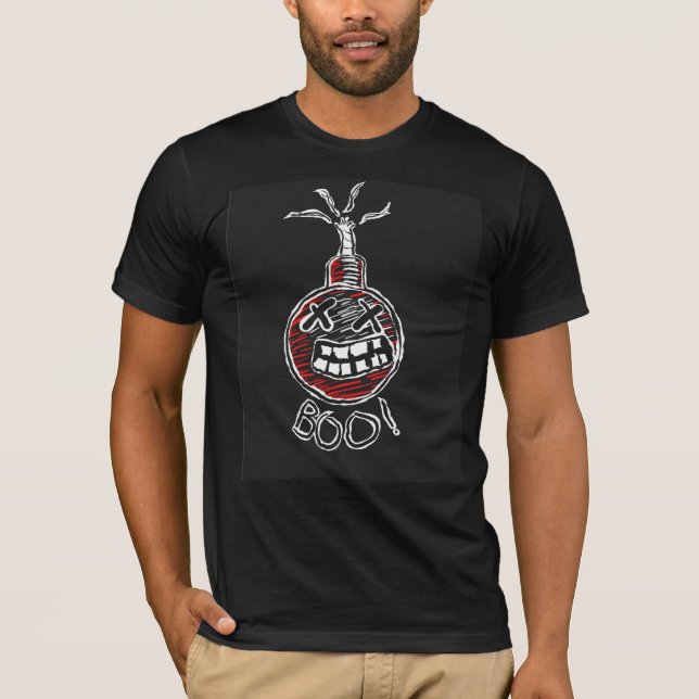 ¡ABUCHEO asustadizo negro! camisa (Anverso)
