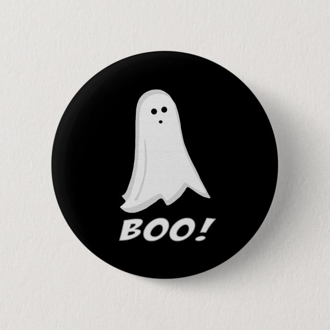 ¡Abucheo! Botón lindo del fantasma de Halloween (Anverso)