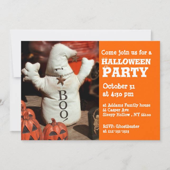 Abucheo del fantasma de la invitación del fiesta (Anverso)