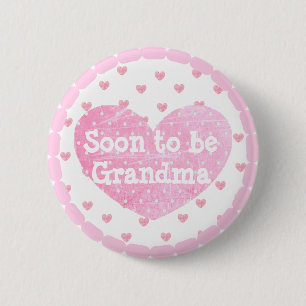 Abuela a ser botón rosado de Baby Shower de las