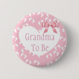 Abuela a ser botón rosado de Baby Shower del arco