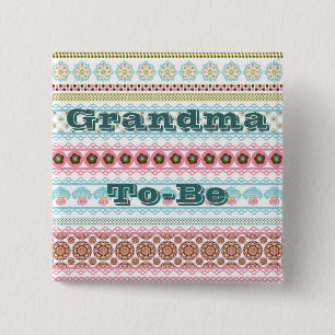 Abuela a ser Pin del botón para Baby Shower