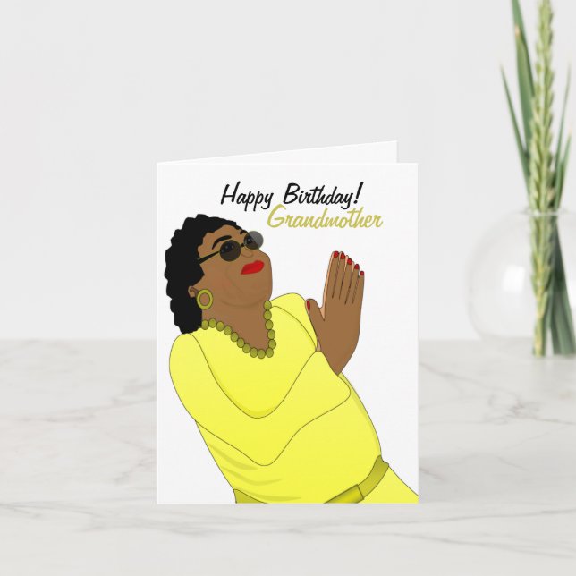 ¡Abuela afroamericana feliz cumpleaños! Tarjeta (Anverso)