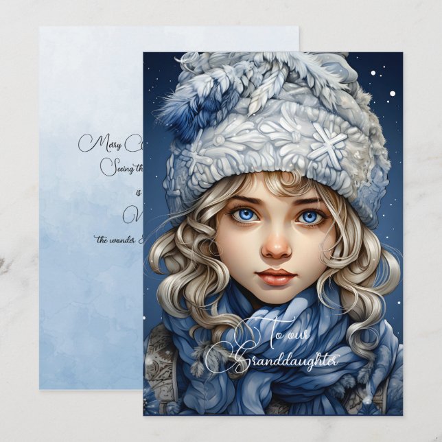 Abuela Blonde Haired Chicas Navidades desea (Anverso / Reverso)