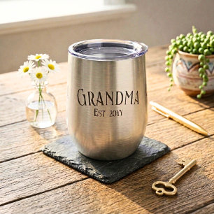 Abuela Chic Establecida Nombre Personalizado Año
