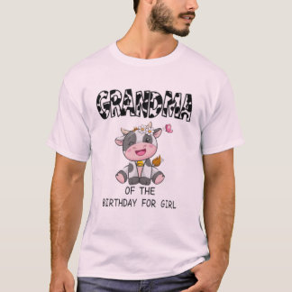 Abuela de la camiseta de vaca de granja de la cump
