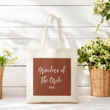 Abuela de la novia bolsa de tote marrón terracota