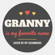 Abuela es mi nombre favorito pegatina redonda