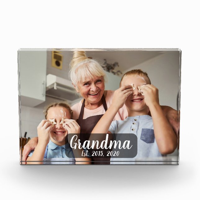 Abuela Estableció Foto de Escritura Blanca (Anverso)