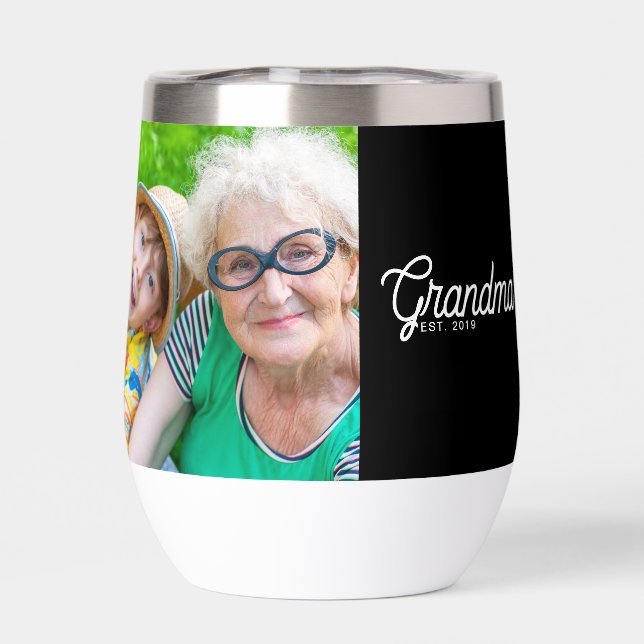 Abuela Estableció Letra Negra Foto (Trasero)