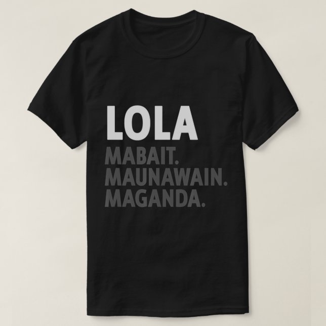 Abuela filipina Lola - Graciosa camiseta filipina (Diseño del anverso)