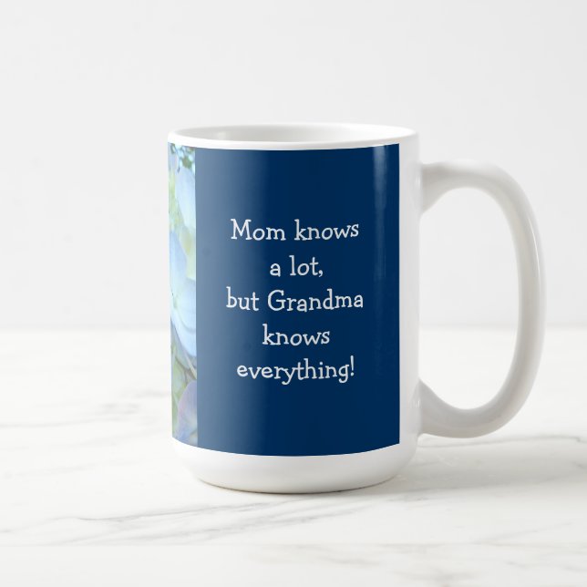 Abuela lo sabe todo! Taza de café Hydrangeas (Derecha)