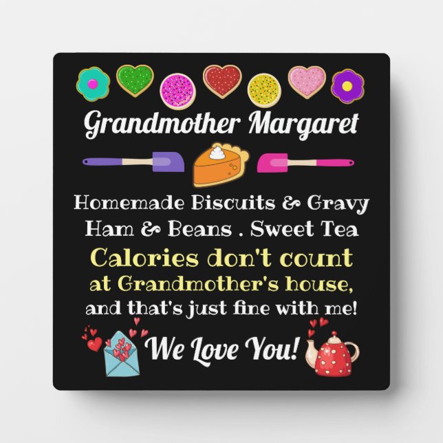 Abuela, Madre, ETC. Placa (Frente)