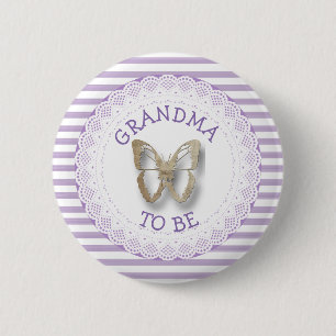 Abuela mariposa púrpura Abuela para ser botón de d