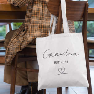 Abuela Minimalista Año EST   Bolsa de Tela Persona