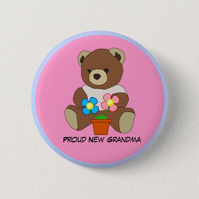 Abuela: Orgullosa nueva abuela, botón Oso Teddy (Anverso)
