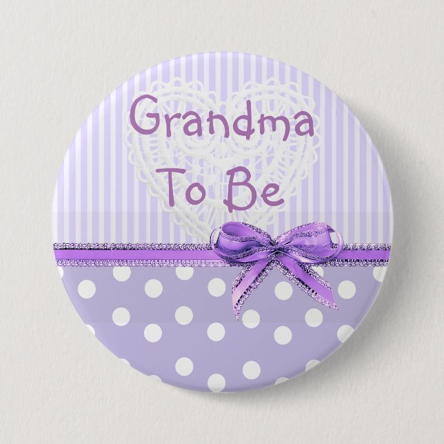 Abuela para ser botón Baby Shower: Morado (Anverso)