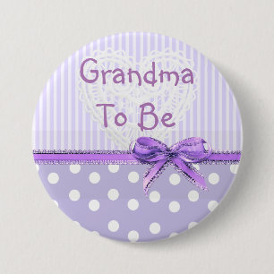 Abuela para ser botón Baby Shower: Morado