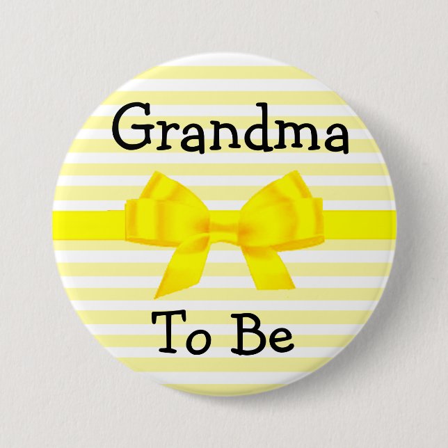 Abuela para ser el botón de ducha de bebé amarillo (Anverso)