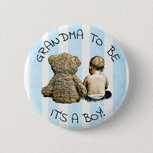 Abuela para ser, es un niño, botón Baby Shower