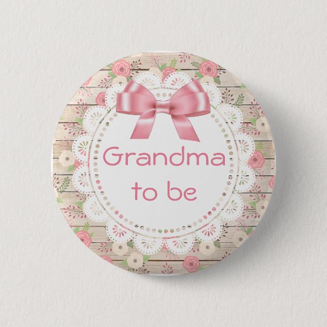 Abuela para ser tan grande y botón de Baby Shower  (Anverso)