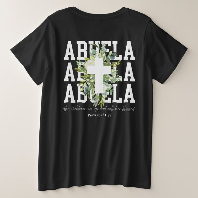 Abuela personalizada bendice camiseta de abuela (Reverso del diseño)