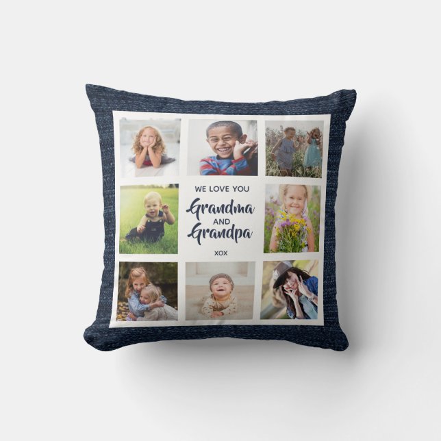 Abuela personalizado y almohada con 8 fotos  (Anverso)